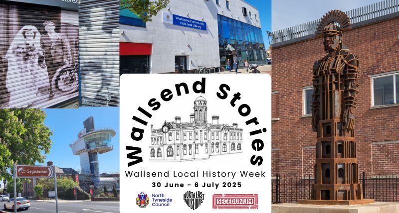 A composite image of Segedunum, Wallsend library, historic shop shutters and the Centurion statue A composite image of Segedunum, Wallsend library, historic shop shutters and the Centurion statue