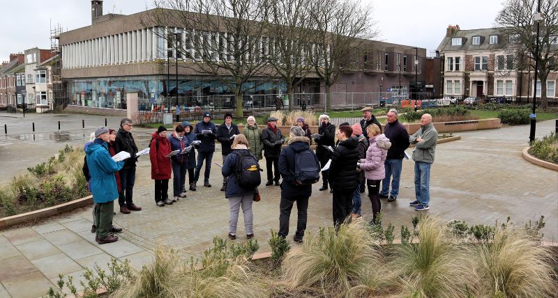 The tour in progress in Northumberland Square 