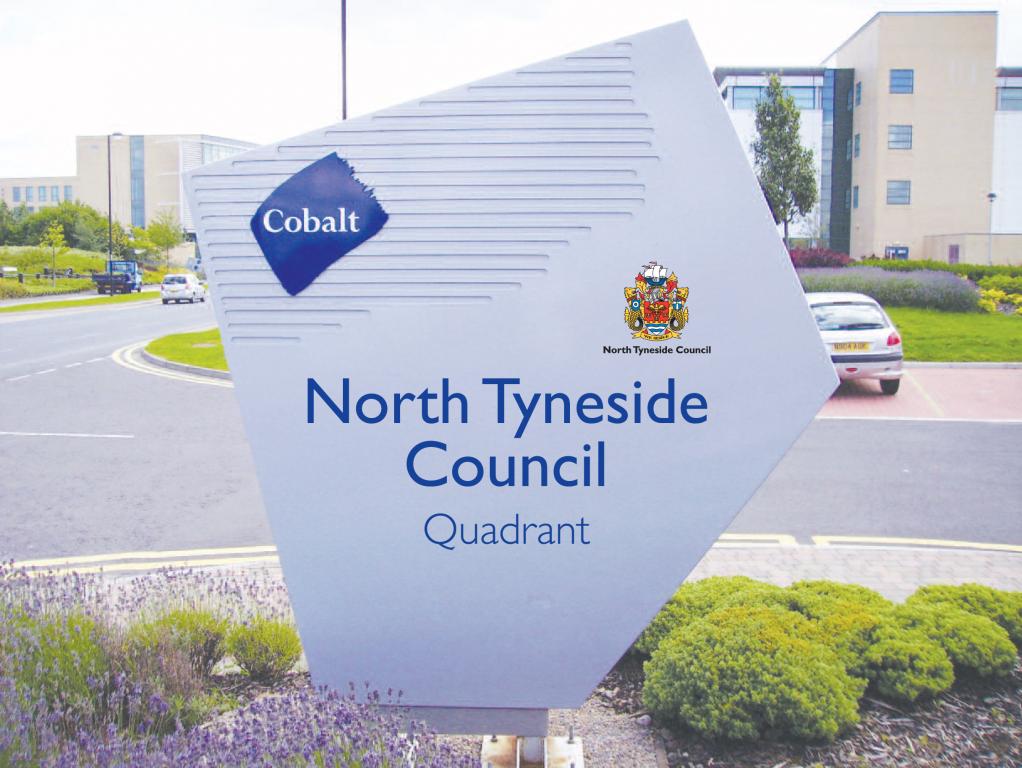 North Tyneside Council sign at its headquarters