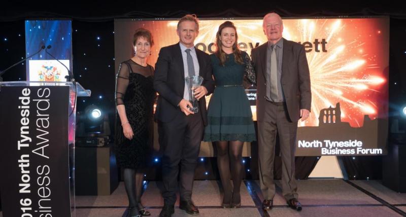 Elected Mayor Norma Redfearn with David Hall, Stephanie Knox and Stan Tunmore of Godfrey Syrett, who won the Business of the Year award in 2016.