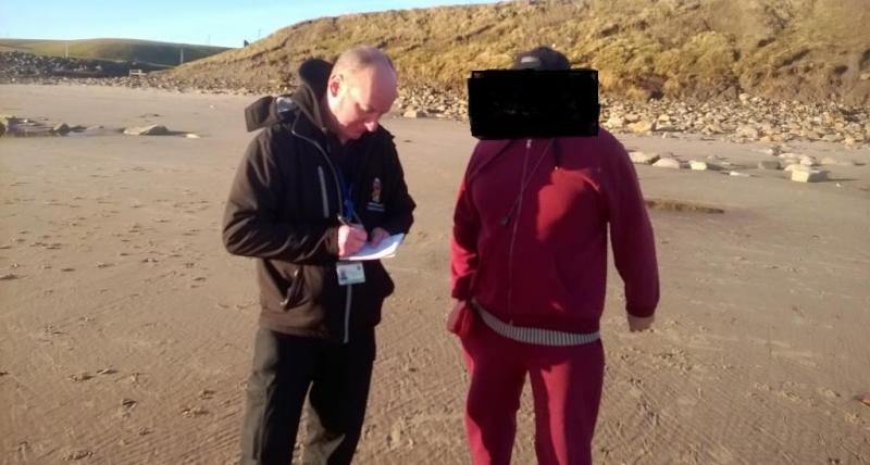 Officers issued a fixed penalty to a dog walker on Whitley Bay beach Officers issued a fixed penalty to a dog walker on Whitley Bay beach