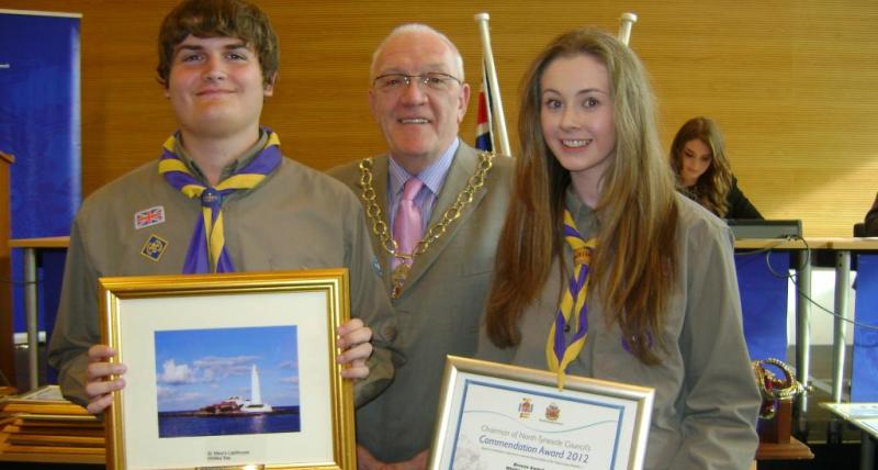 Whitley Bay young scout leaders claiming their award at a previous ceremony Whitley Bay young scout leaders claiming their award at a previous ceremony