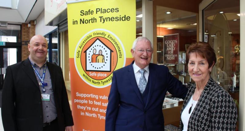 Elected Mayor Norma Redfearn with Keith Barnard, right, and Anthony Howe, Project Officer at North Tyneside Council 