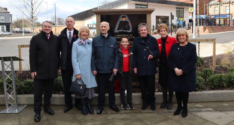 VIPs and Thomas Brown family at the new square