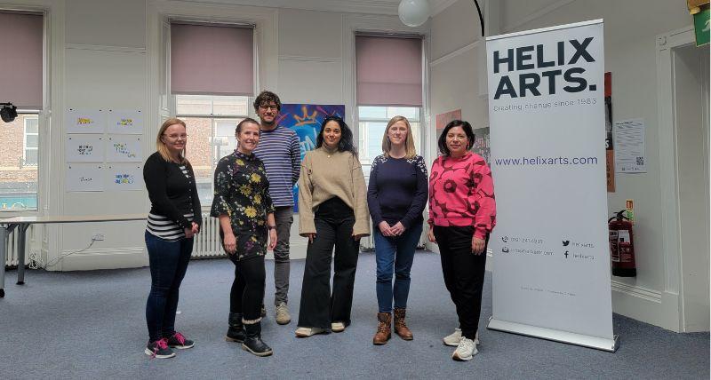 The staff of Helix Arts in North Tyneside Business Centre