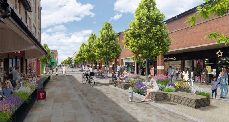 Artist's impression of Bedford Street improvements 