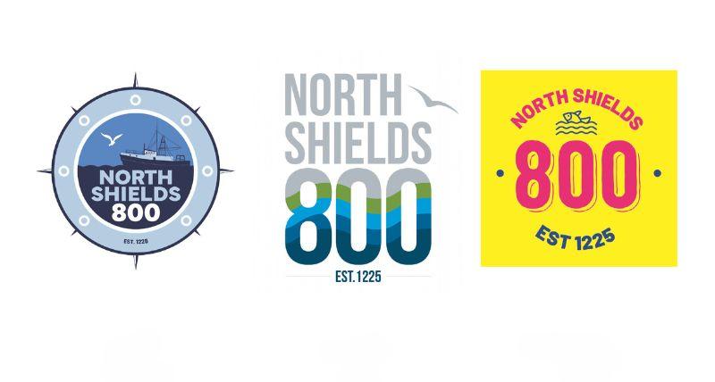 The three logos for the public to choose from for North Shields 800 