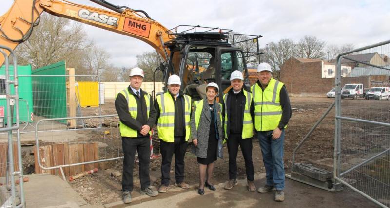 The Elected Mayor pictured with developers at the site