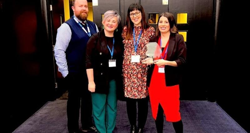 Norham High School staff with the 'Excellence in English' award